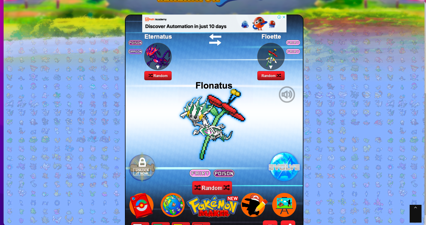 Fusion generator for pokemons 